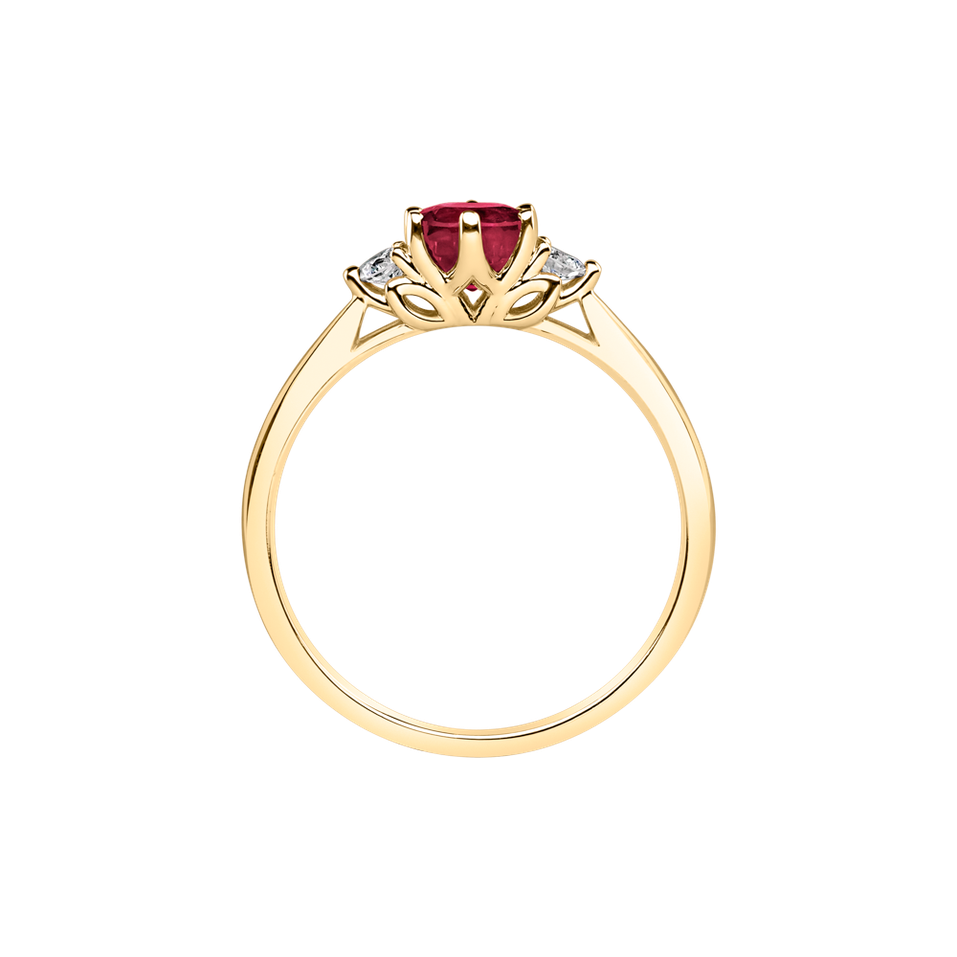 Diamond ring with Ruby Midnight Serenity