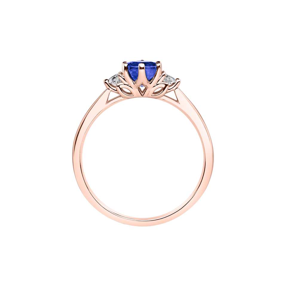 Diamond ring with Tanzanite Midnight Serenity