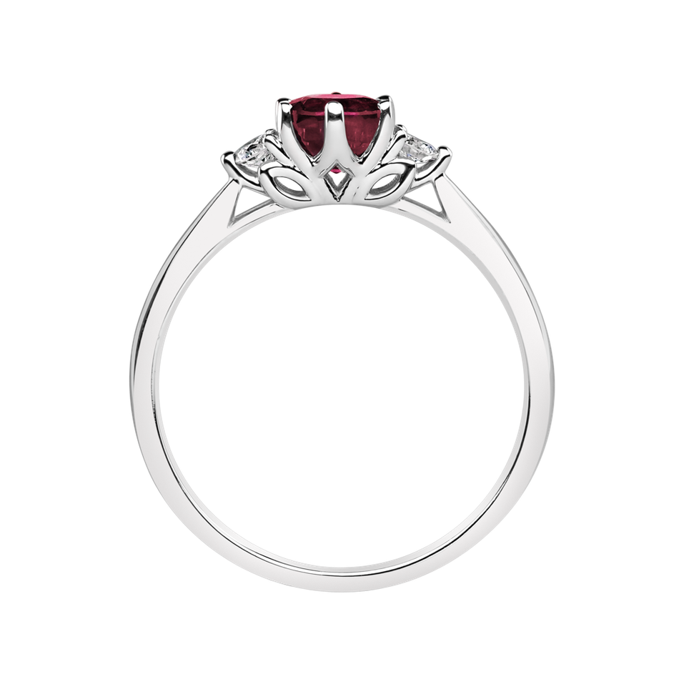 Diamond ring with Ruby Midnight Serenity