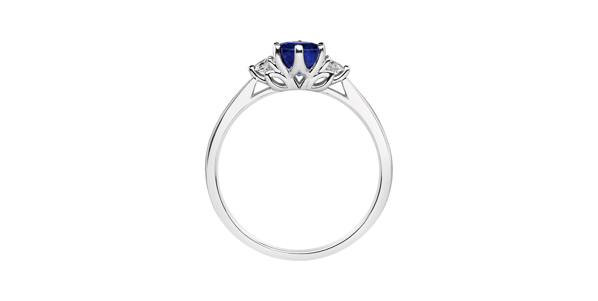 Diamond ring with Sapphire Midnight Serenity