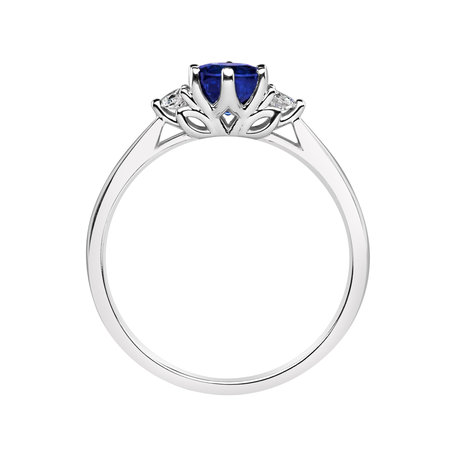 Diamond ring with Sapphire Midnight Serenity