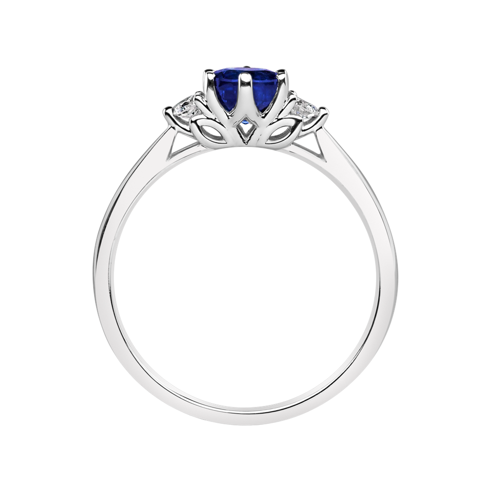 Diamond ring with Sapphire Midnight Serenity