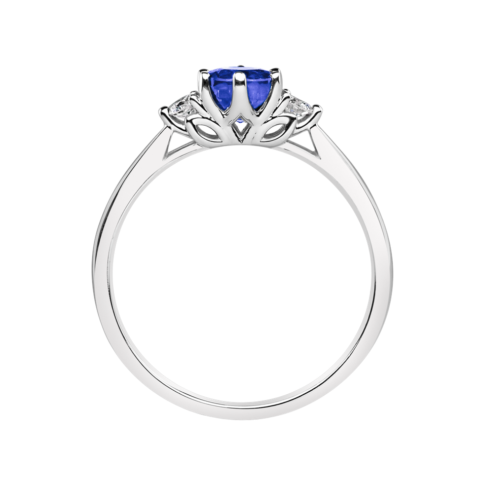 Diamond ring with Tanzanite Midnight Serenity