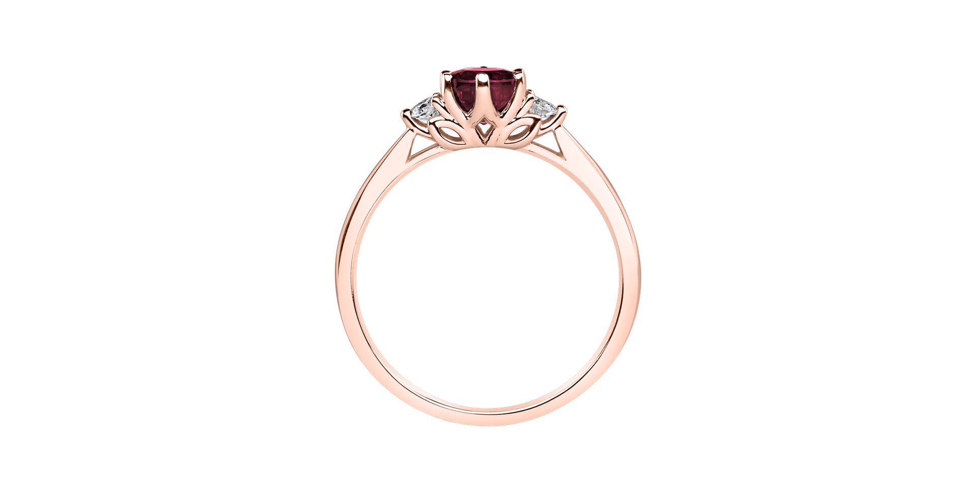 Diamond ring with Ruby Midnight Serenity