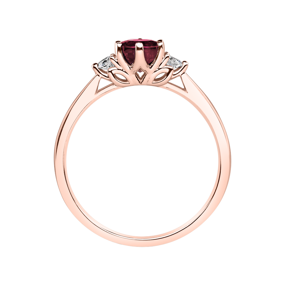 Diamond ring with Ruby Midnight Serenity