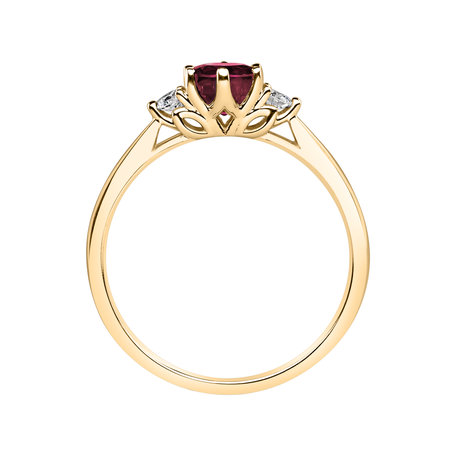 Diamond ring with Ruby Midnight Serenity