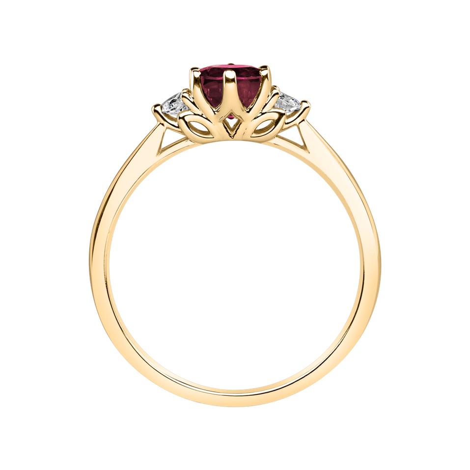 Diamond ring with Ruby Midnight Serenity