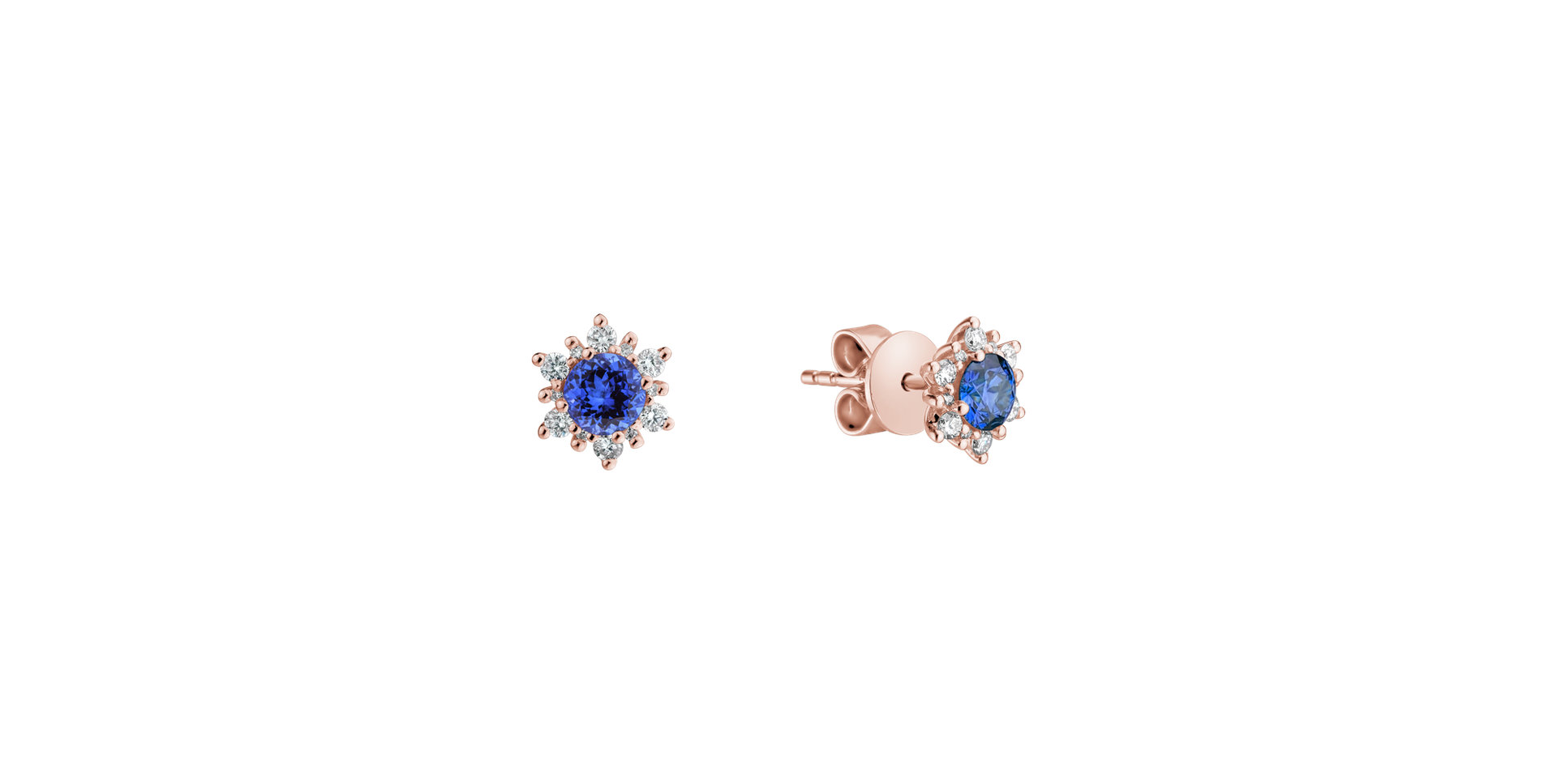 Diamond earrings with Tanzanite Snow Star
