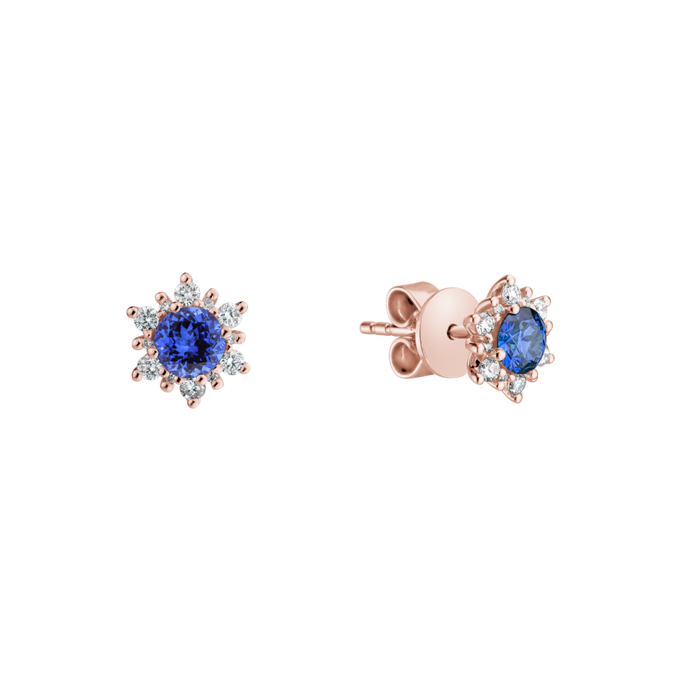 Diamond earrings with Tanzanite Snow Star