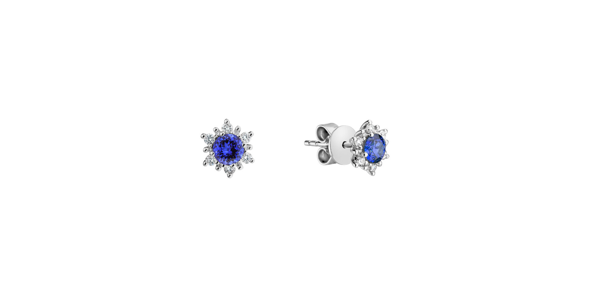 Diamond earrings with Tanzanite Snow Star