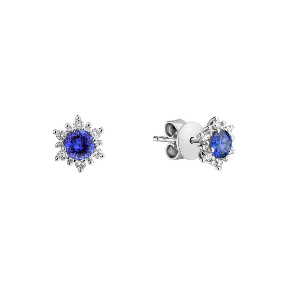 Diamond earrings with Tanzanite Snow Star