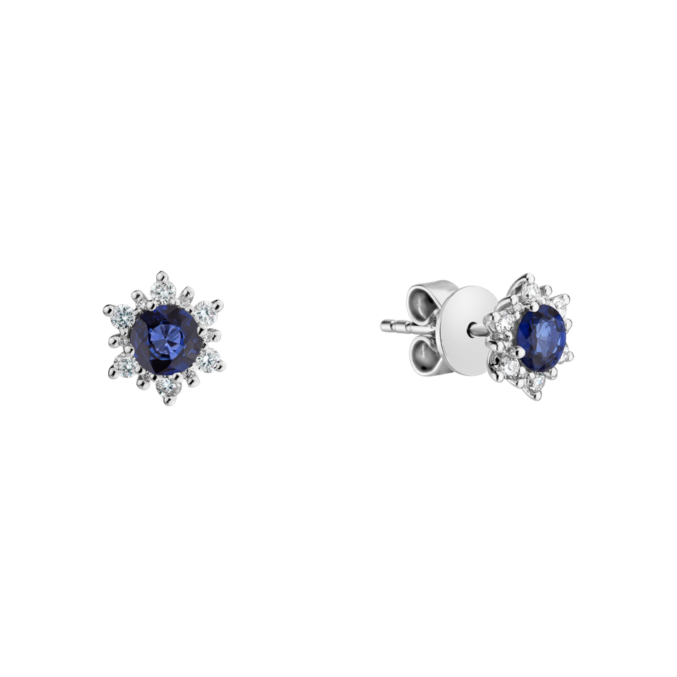 Diamond earrings with Sapphire Snow Star