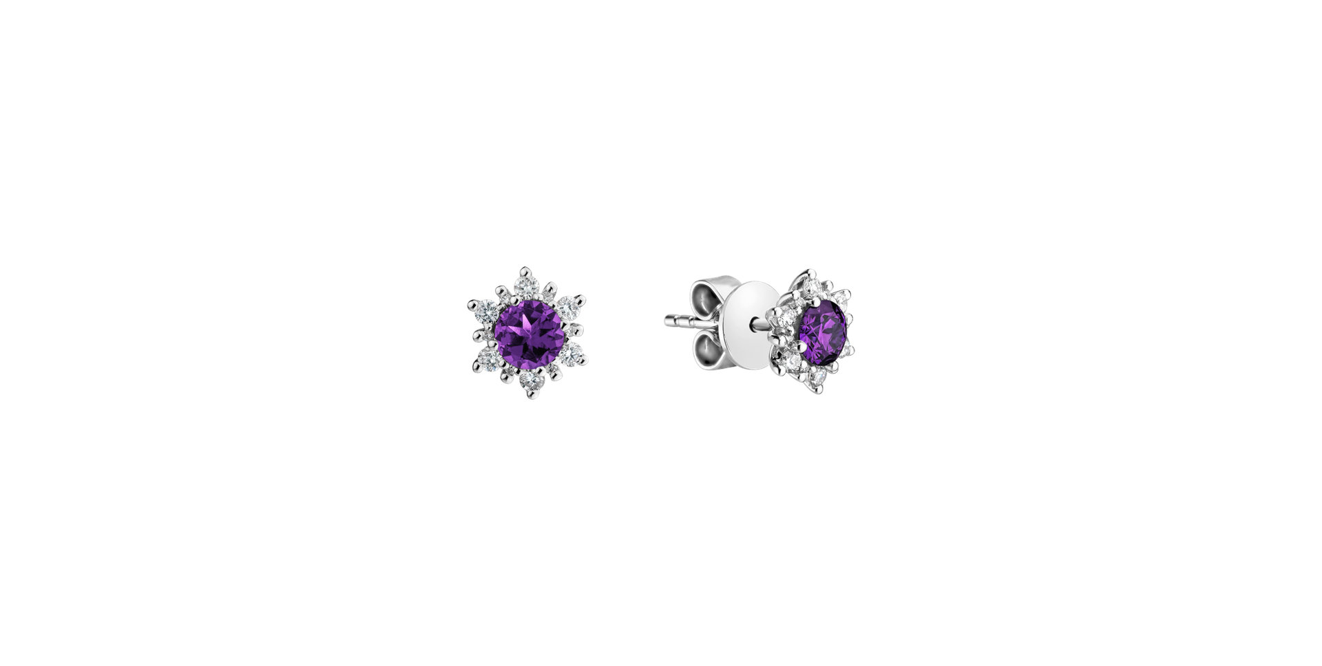 Diamond earrings with Amethyst Brazil Fancy Fairytale