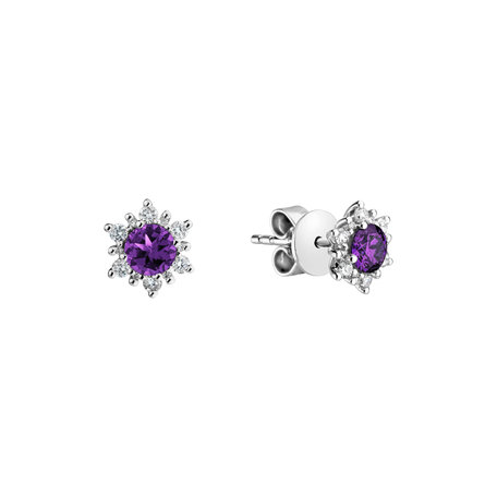 Diamond earrings with Amethyst Brazil Fancy Fairytale