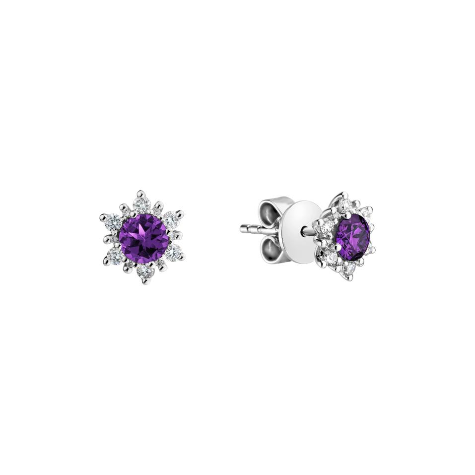 Diamond earrings with Amethyst Brazil Fancy Fairytale