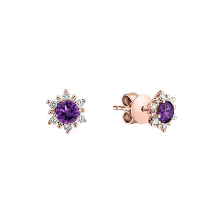 Diamond earrings with Amethyst Brazil Fancy Fairytale