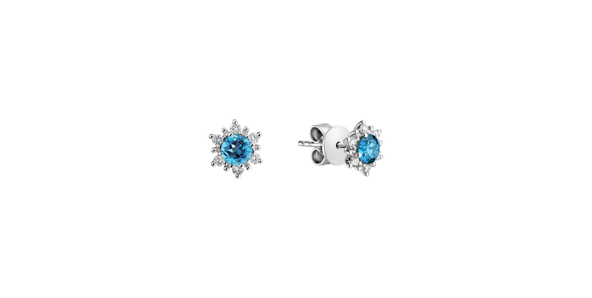 Diamond earrings with Topaz Swiss Fancy Fairytale