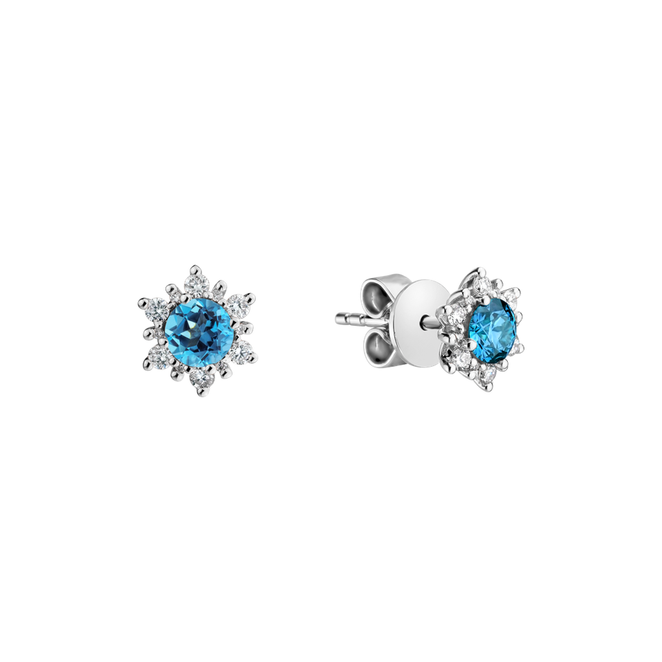 Diamond earrings with Topaz Swiss Fancy Fairytale