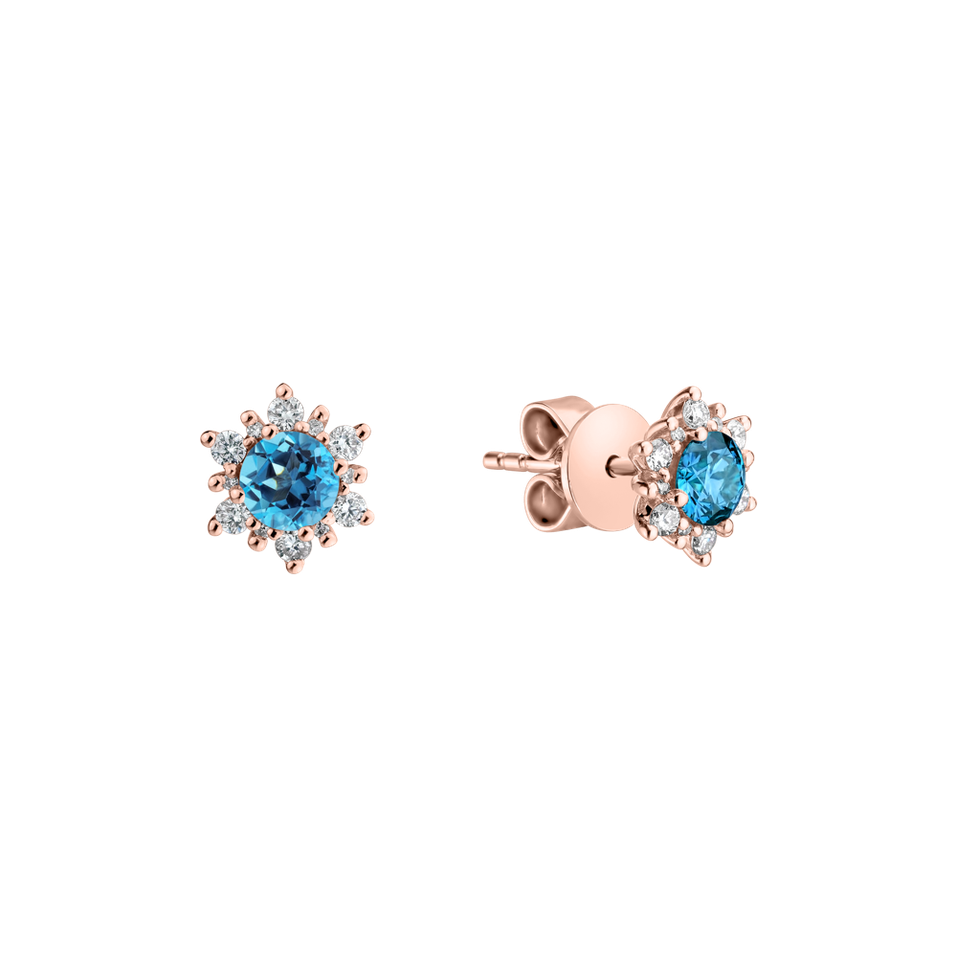 Diamond earrings with Topaz Swiss Fancy Fairytale