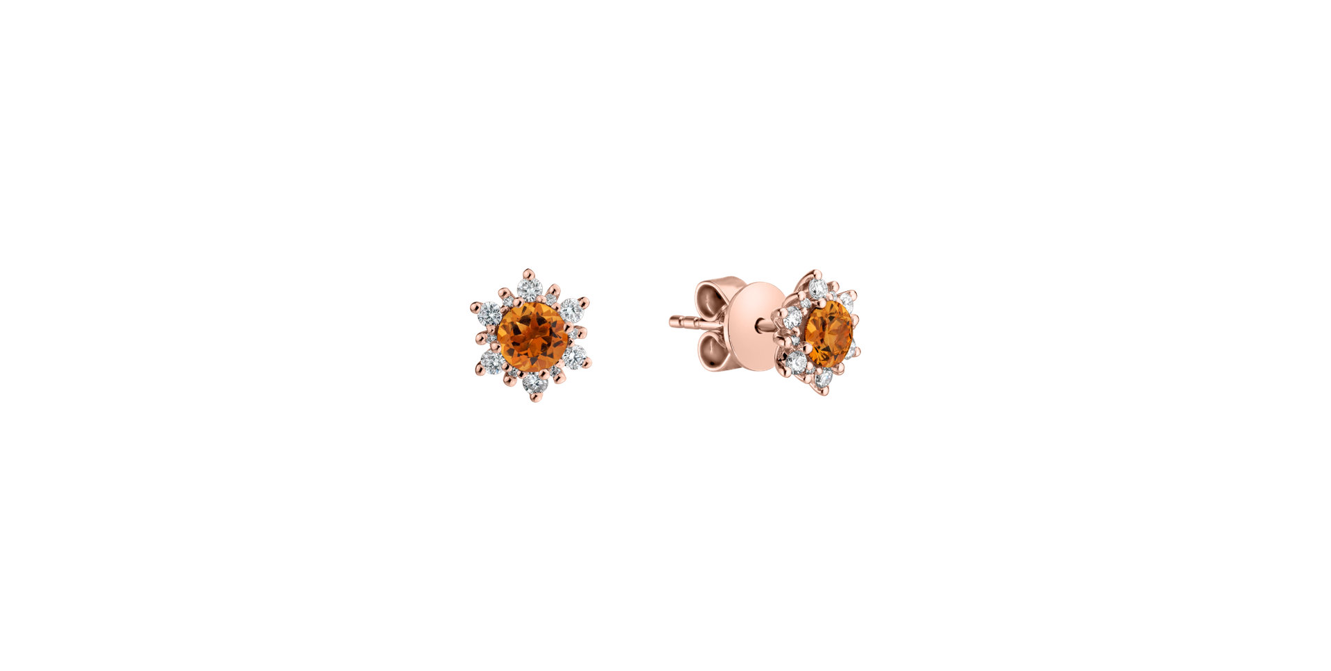 Diamond earrings with Citrine Fancy Fairytale