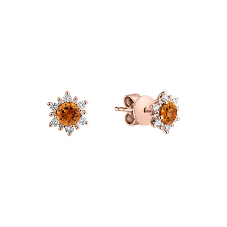 Diamond earrings with Citrine Fancy Fairytale