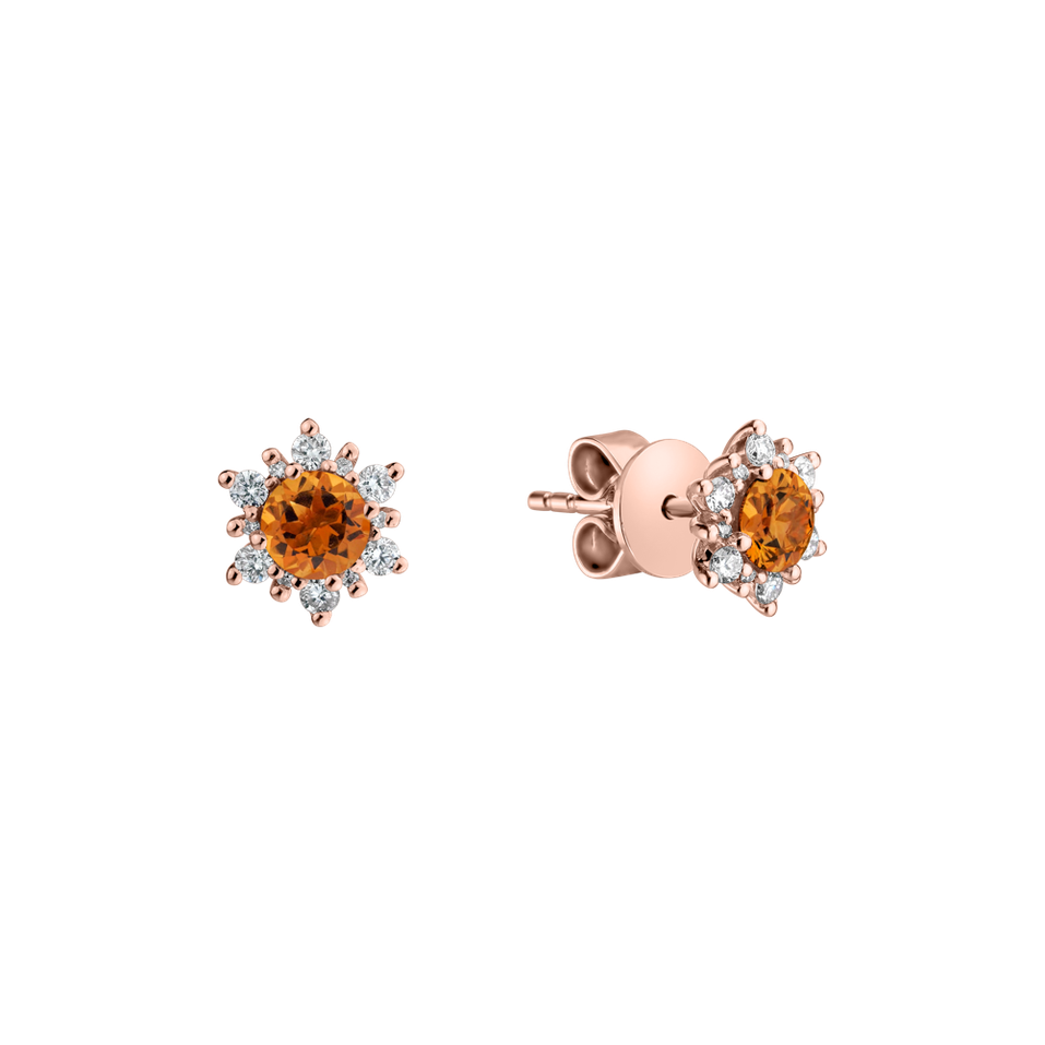 Diamond earrings with Citrine Fancy Fairytale