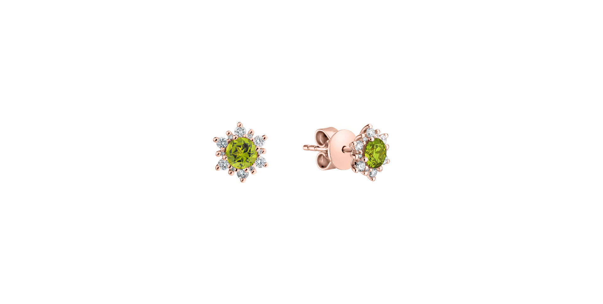 Diamond earrings with Peridot Fancy Fairytale