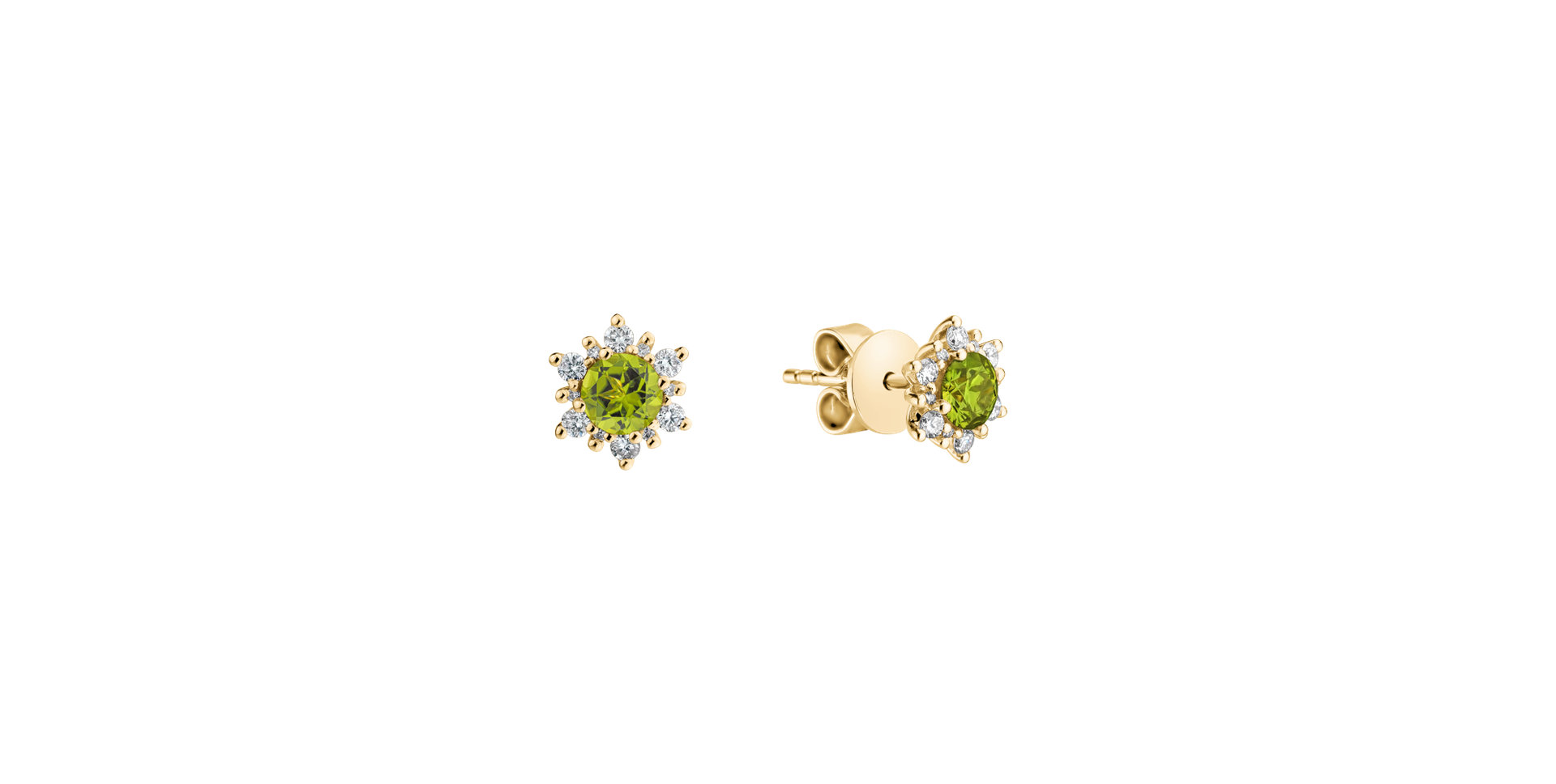 Diamond earrings with Peridot Fancy Fairytale