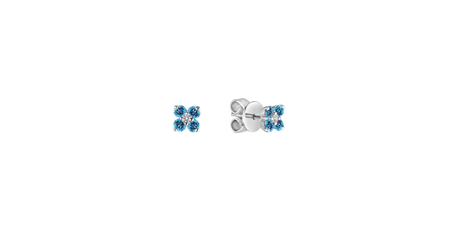 Diamond earrings with Topaz Swiss Divine Bloom