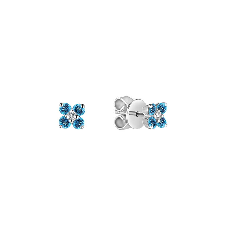 Diamond earrings with Topaz Swiss Divine Bloom