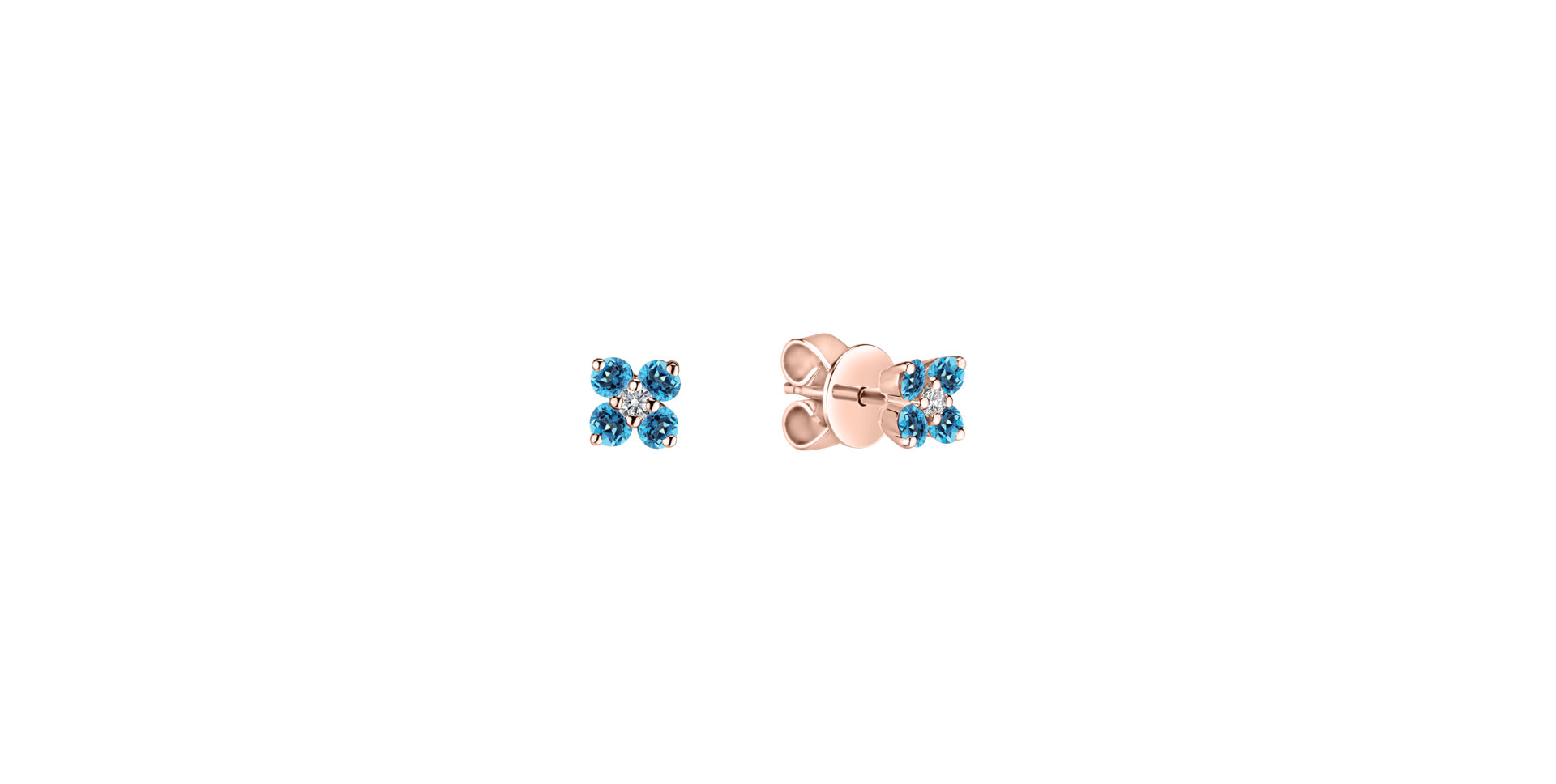 Diamond earrings with Topaz Swiss Divine Bloom