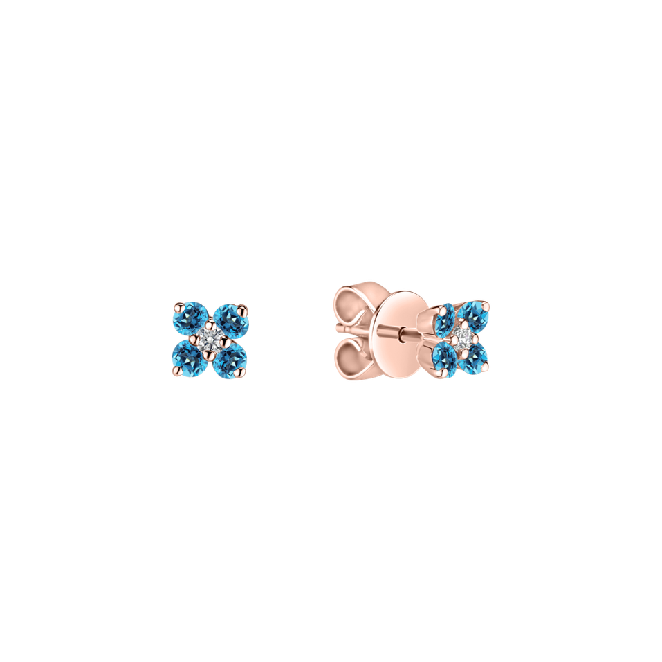 Diamond earrings with Topaz Swiss Divine Bloom