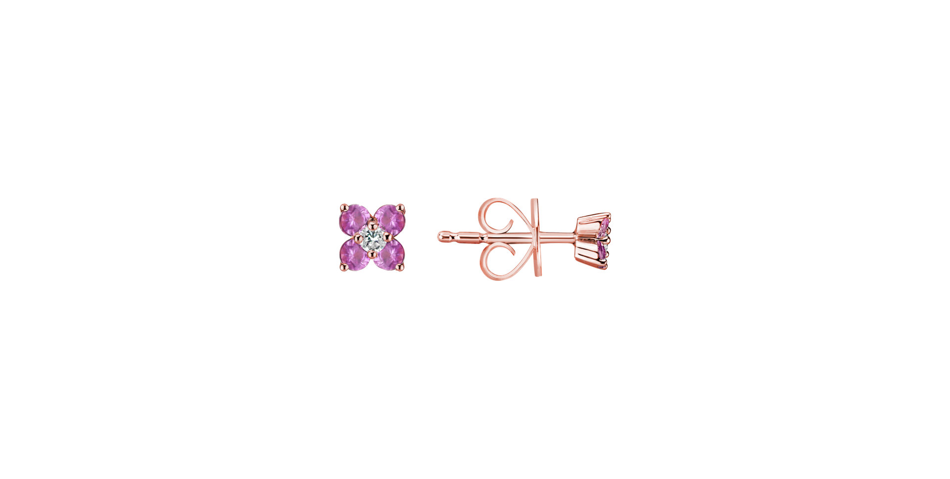 Diamond earrings with Sapphire Divine Bloom