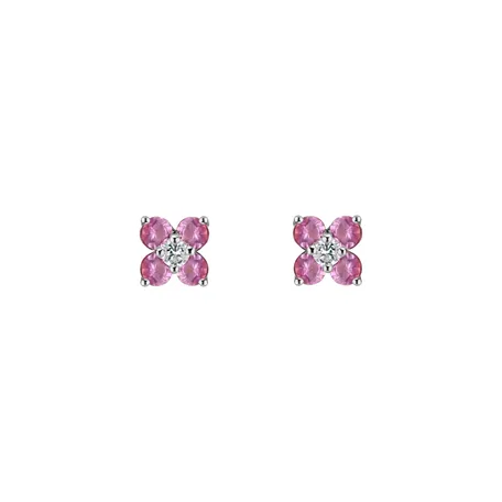 Diamond earrings with Sapphire Divine Bloom