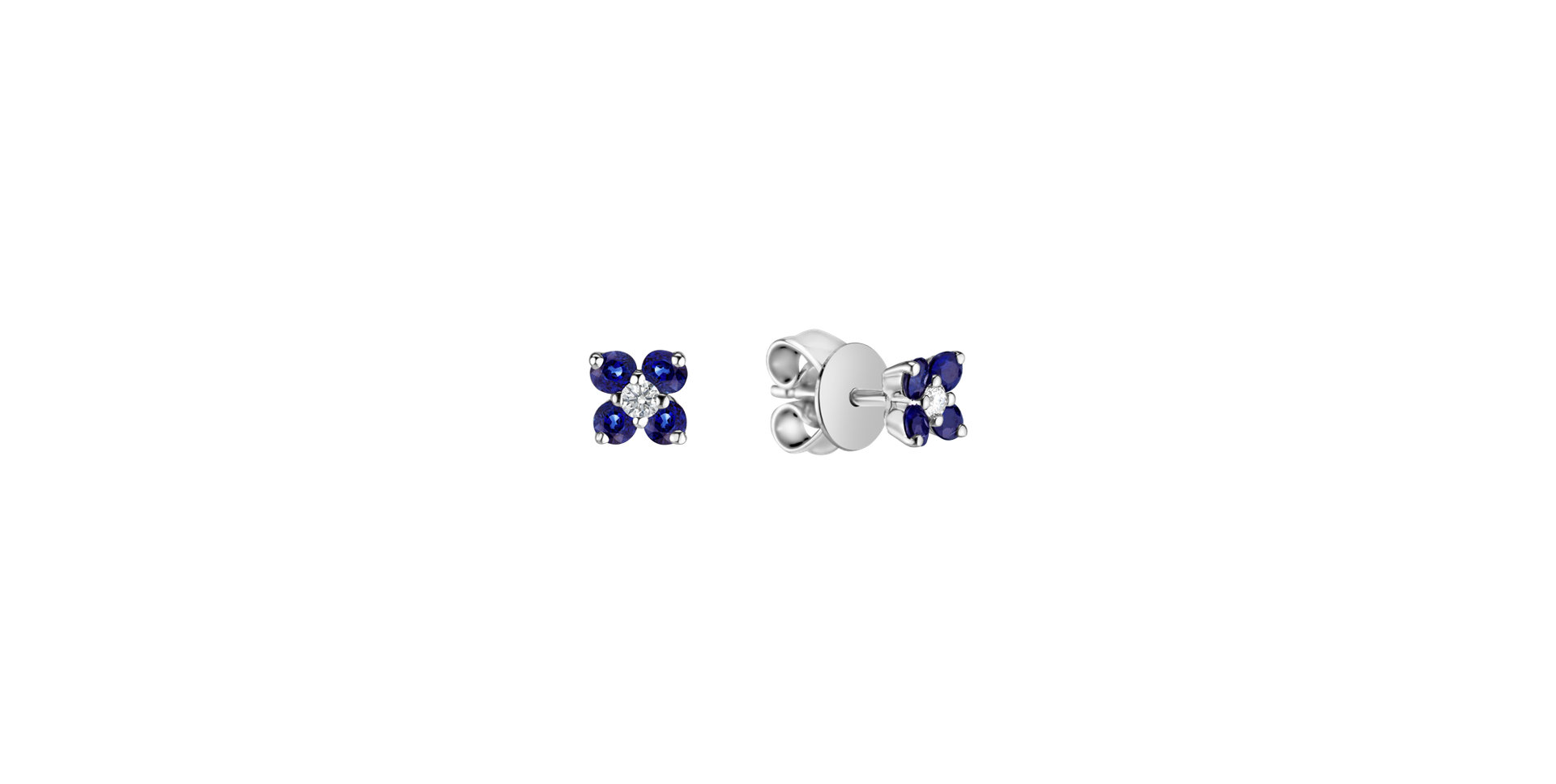 Diamond earrings with Sapphire Divine Bloom