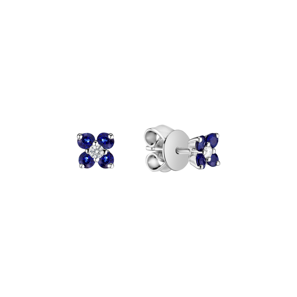 Diamond earrings with Sapphire Divine Bloom