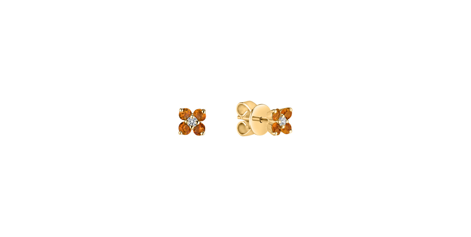 Diamond earrings with Citrine Divine Bloom
