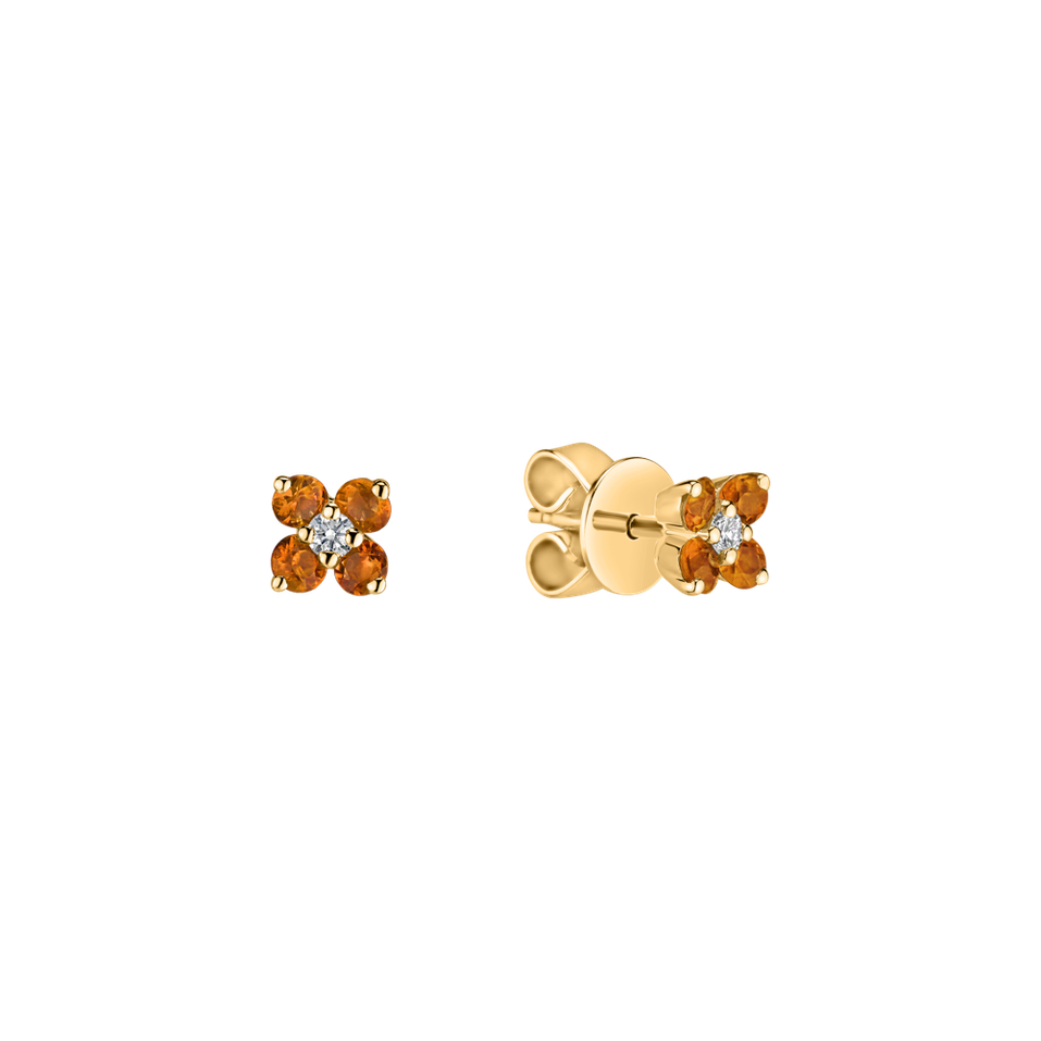 Diamond earrings with Citrine Divine Bloom