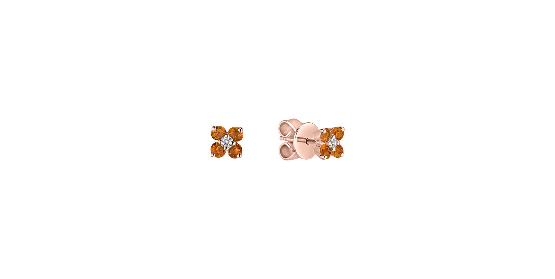 Diamond earrings with Citrine Divine Bloom