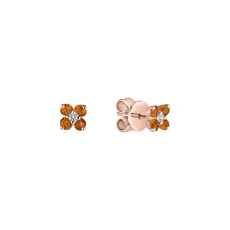Diamond earrings with Citrine Divine Bloom