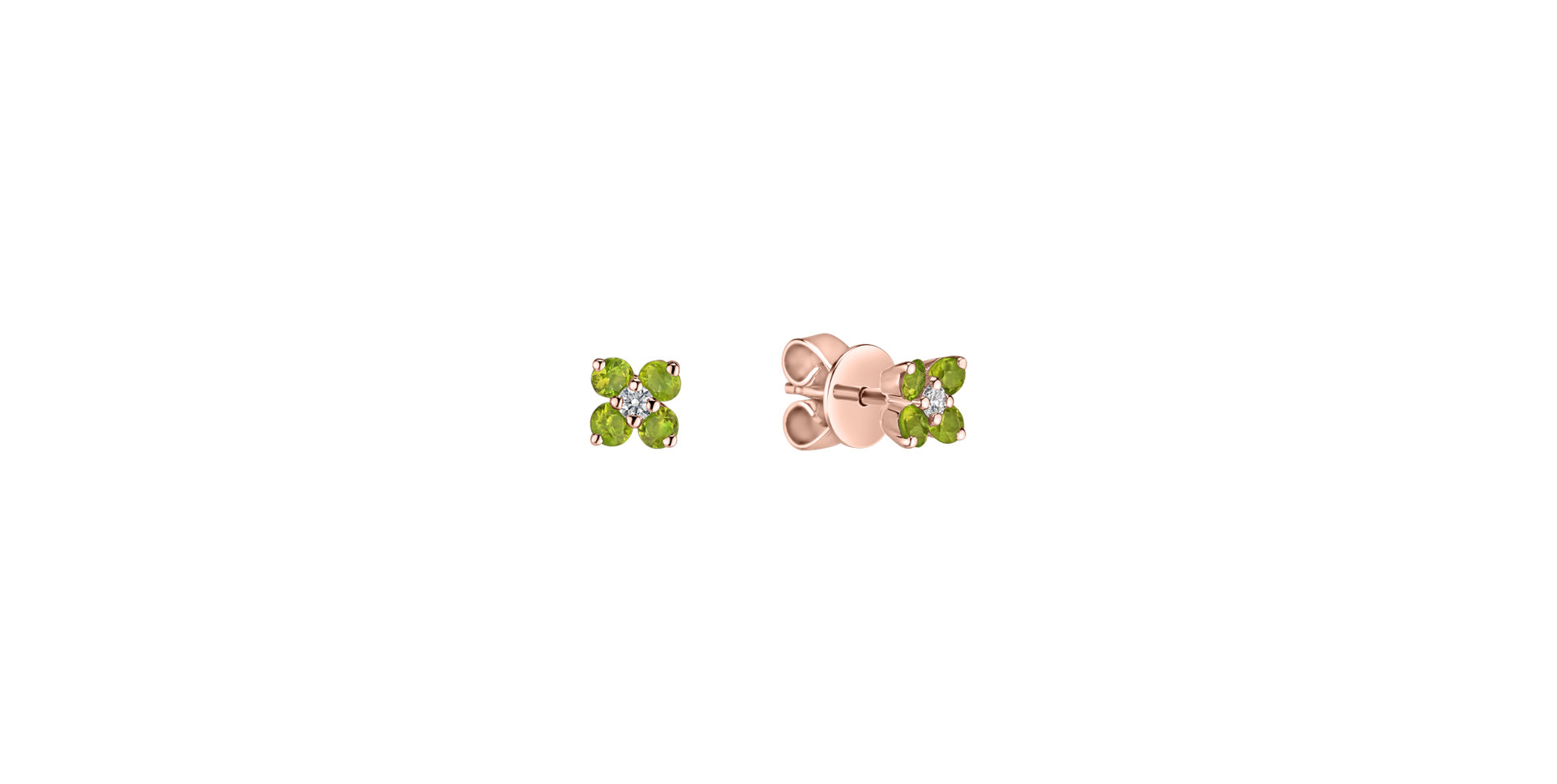 Diamond earrings with Peridot Divine Bloom