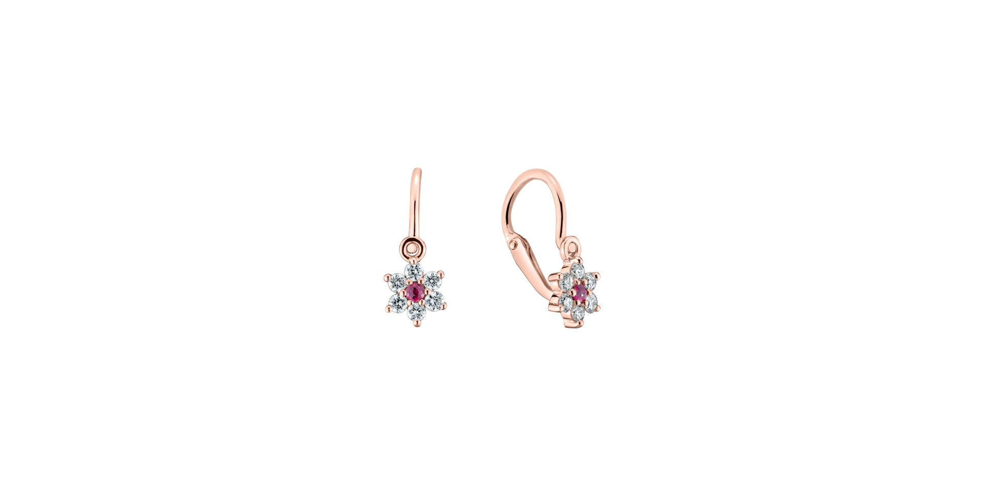 Diamond earings with Ruby Early Sparks