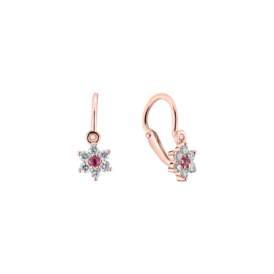 Diamond earings with Ruby Early Sparks