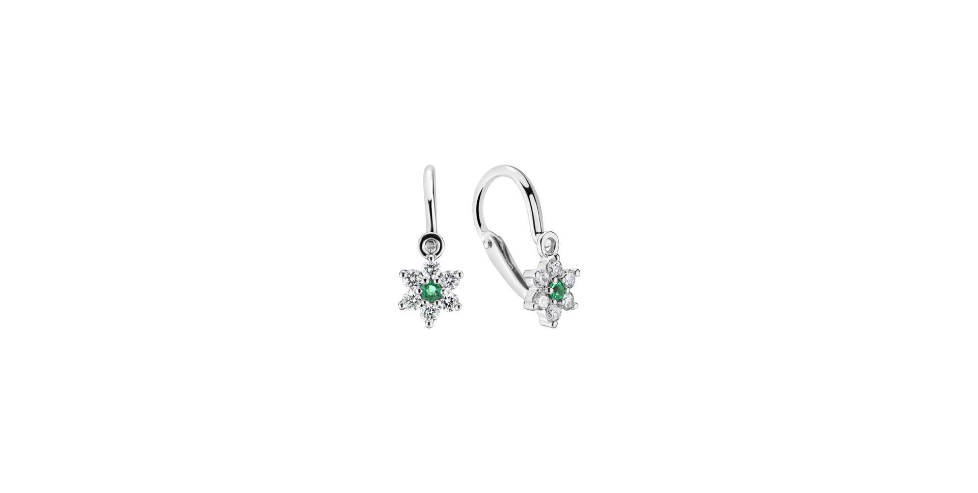 Diamond earrings with Emerald Early Sparks