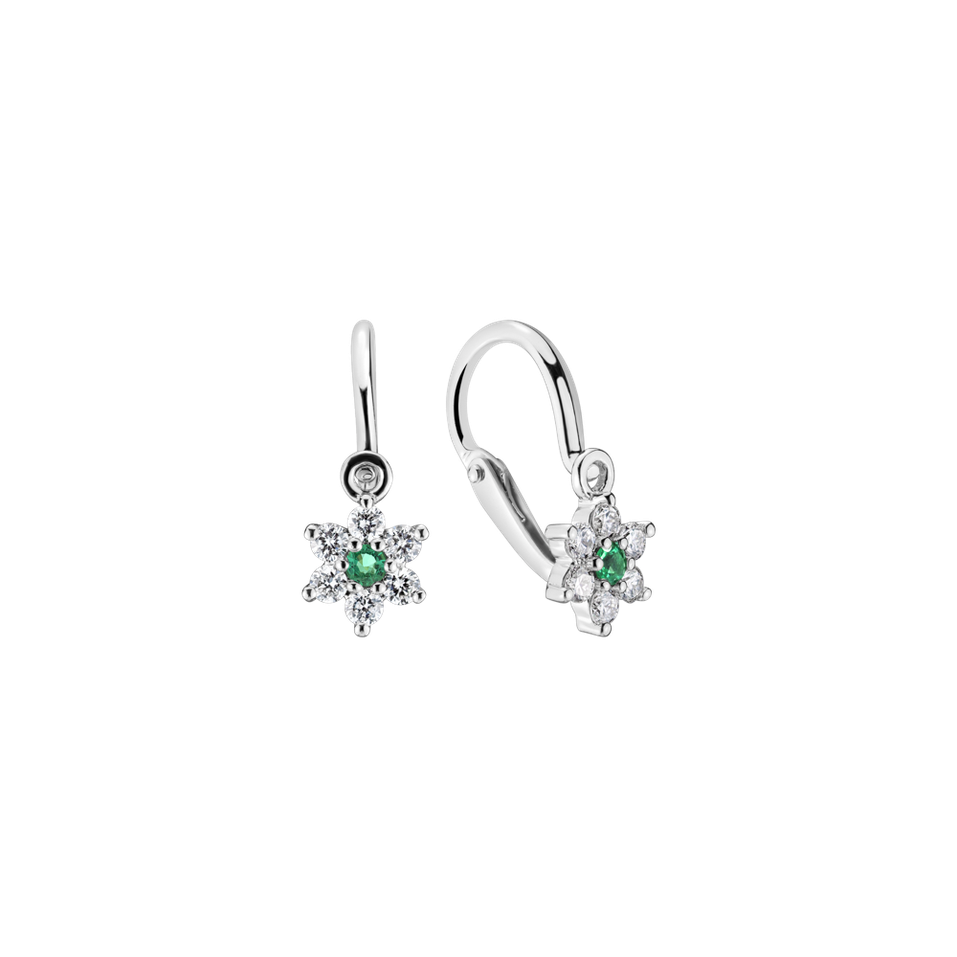 Diamond earrings with Emerald Early Sparks