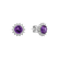 Diamond earrings with Amethyst Brazil Lilac Flower3