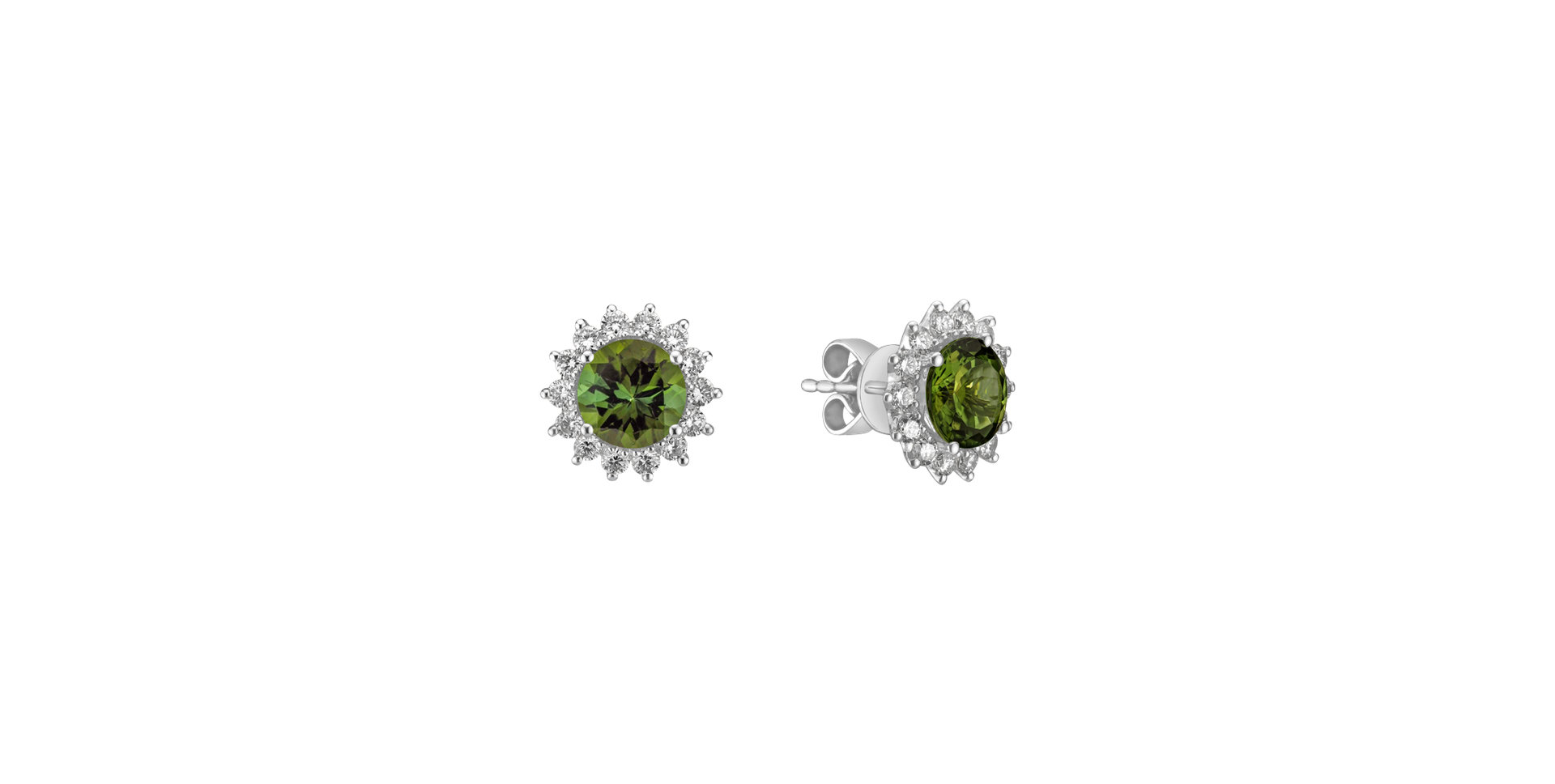 Diamond earrings with Tourmaline Stellar Hope