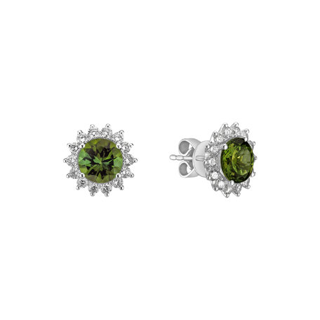 Diamond earrings with Tourmaline Stellar Hope