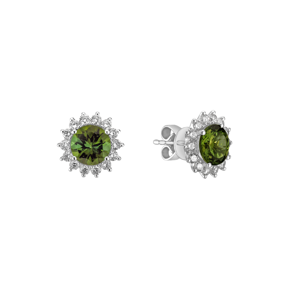 Diamond earrings with Tourmaline Stellar Hope