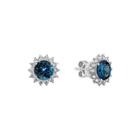 Diamond earrings with Topaz London Lilac Flower